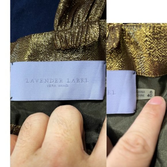 VERA WANG LAVENDER BRONZE METALLIC BLOUSE 6 - Picture 3 of 3